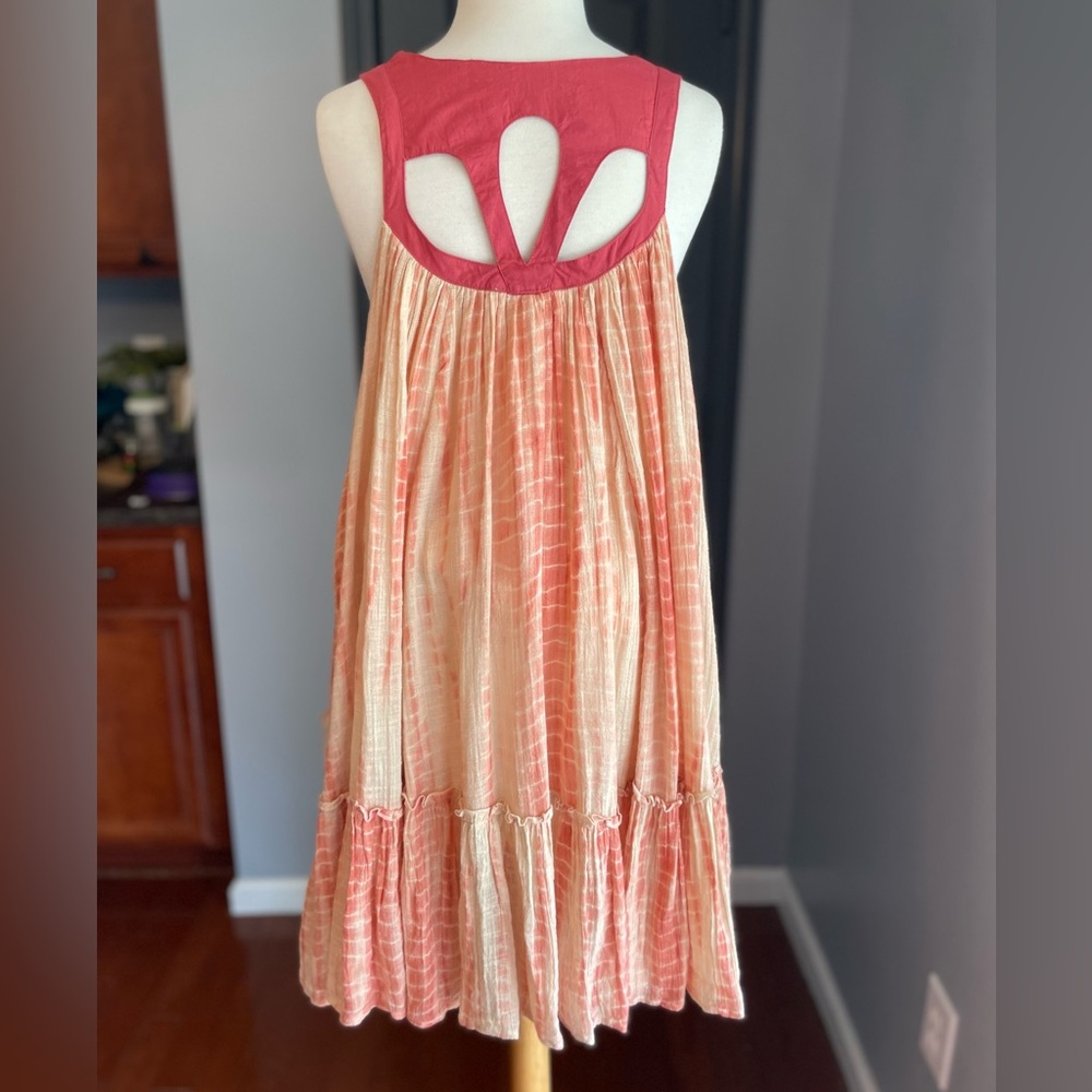 Free People Pink and Cream Flirty Sleeveless Dress - Picture 2 of 7